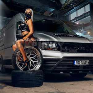 MAN TGE commercial van and beautiful sexy woman
