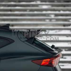 Modern SUV rear trunk with carbon spoiler and taillight