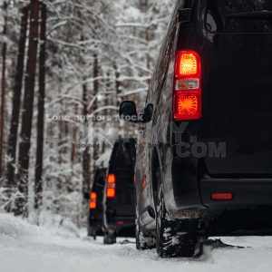 Taillight of modern van close up vertical