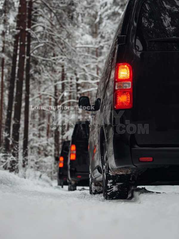 Taillight of modern van close up vertical