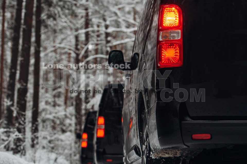 Taillight of modern van close up vertical