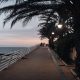 Close up view of promenade during sunset