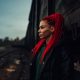 Portrait off beautiful woman with red hairs