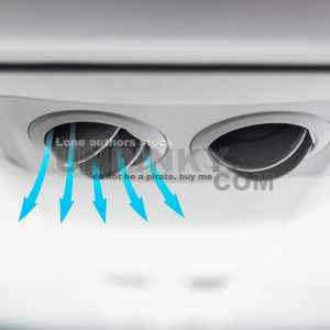 Air ventilation system in a car with air conditioning and warm airflow