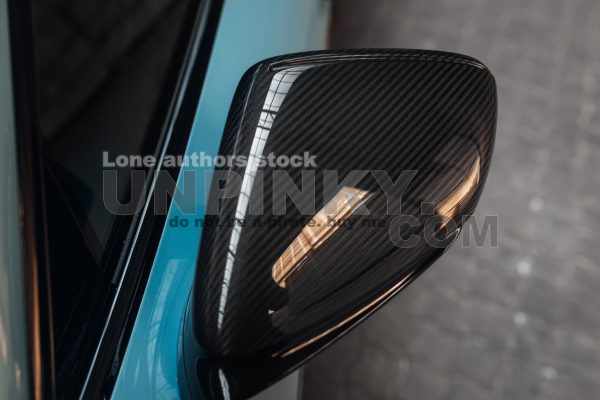 Modern sport car carbon rear view mirror