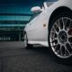 Close up view on wheel of sport car
