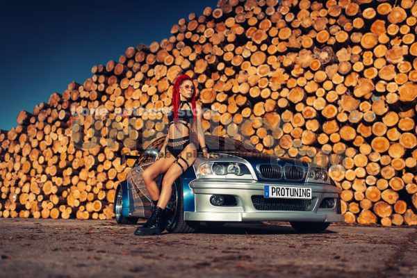 Sexy woman with sportcar