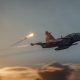 Modern jet fighters shooting fire flares rockets with sparks | ART
