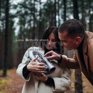 Love story with couple and newborn turbo charger for car engine