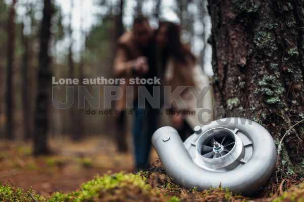 Love story with couple and newborn turbo charger for car engine