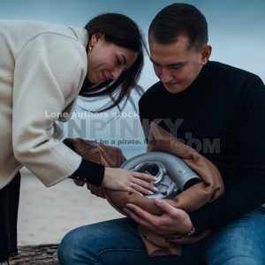 Love story with couple and newborn turbo charger for car engine