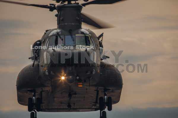 Military helicopter close up