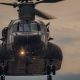 Military helicopter close up