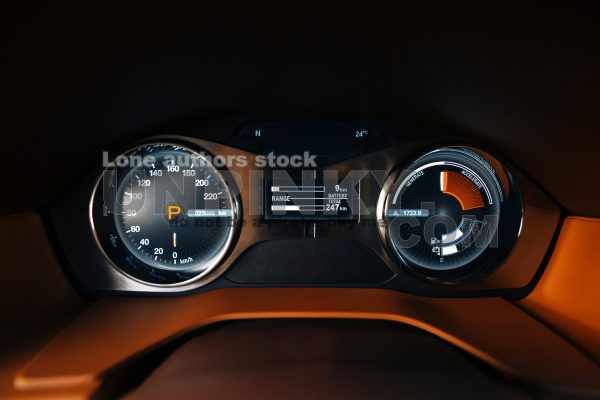 Sports car dashboard with backlight