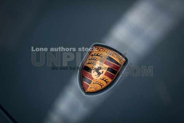 Porsche logo at the hood