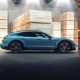 Porsche Taycan Turbo S Cross Turismo at the wood factory | Editorial