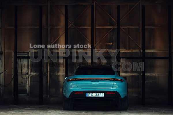 Porsche Taycan Turbo S Cross Turismo at the wood factory