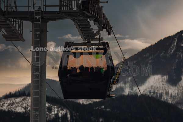 rope cableway at the mountains