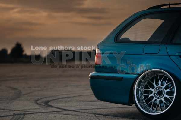 Stance project car rear view dropped with polished rims