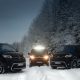 Group of vans go expedition at the snow forest | Editorial
