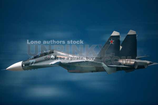 Modern Russian jet fighter at the airshow
