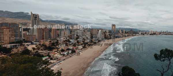 Panorama of the city of Benidorm from above