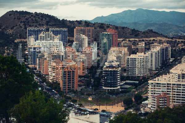 Panorama of the city of Benidorm from above
