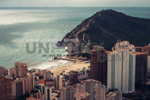 Panorama of the city of Benidorm from above